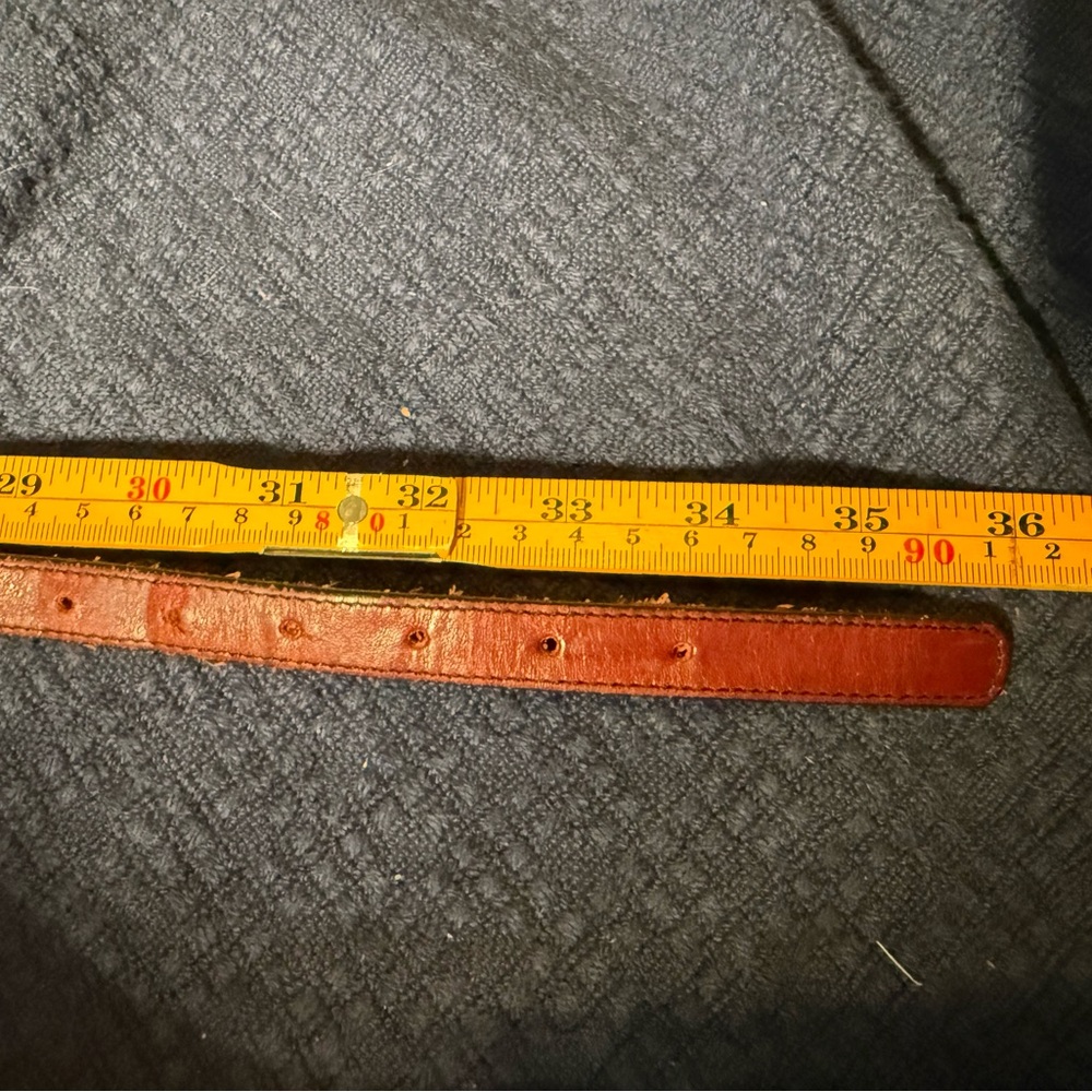 Vintage Leegin Brown Leather Belt with Brass Buckle women’s belt skinny - Picture 6 of 6